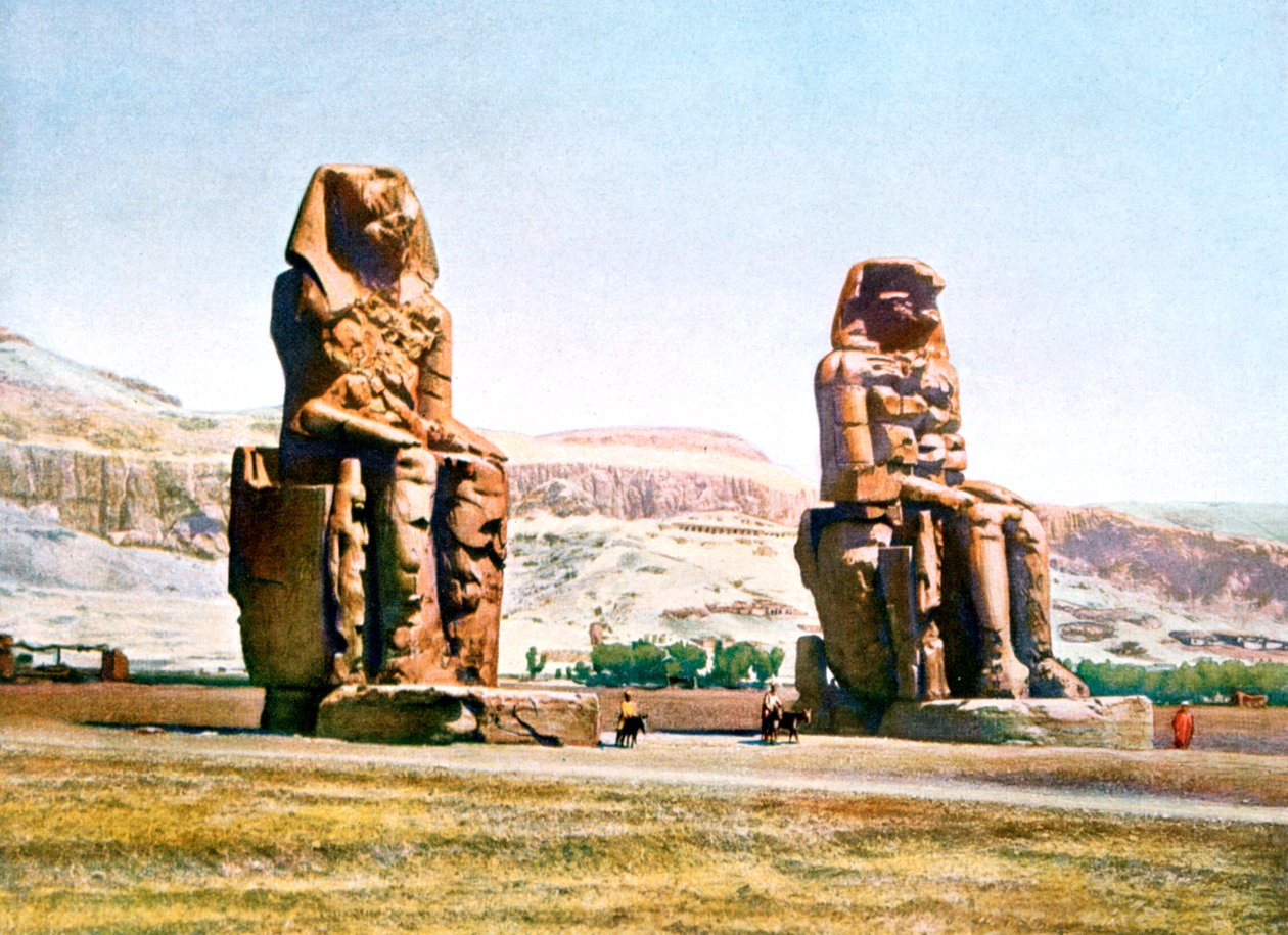 De Kolossen van Memnon, Egypte, 20e eeuw door Unbekannt
