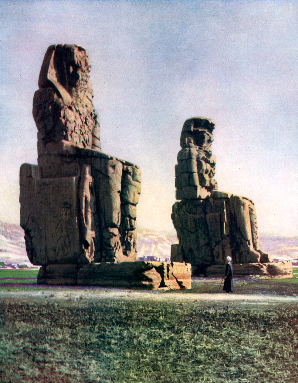 De Kolossen van Memnon, Thebe, Egypte door Unbekannt
