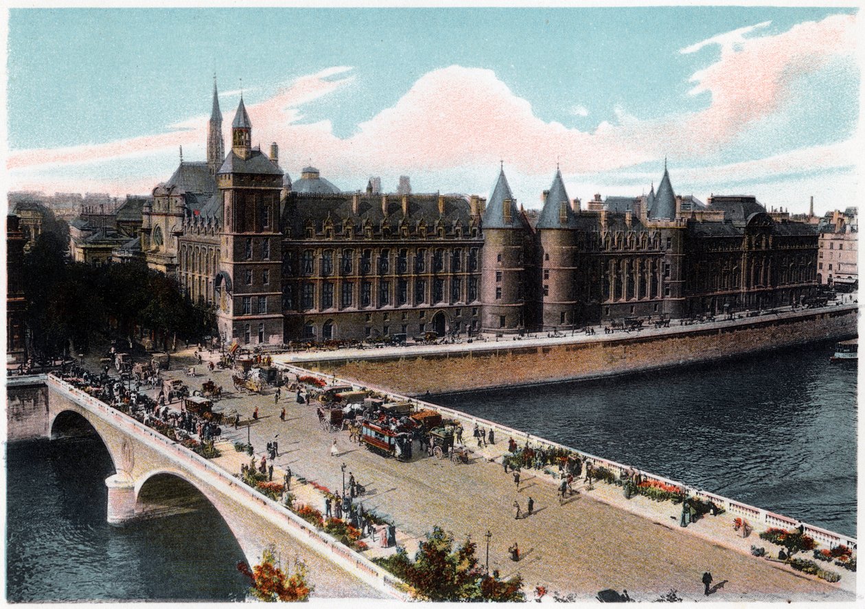 De Conciergerie en de Pont Neuf, Parijs, ca. 1900 door Unbekannt