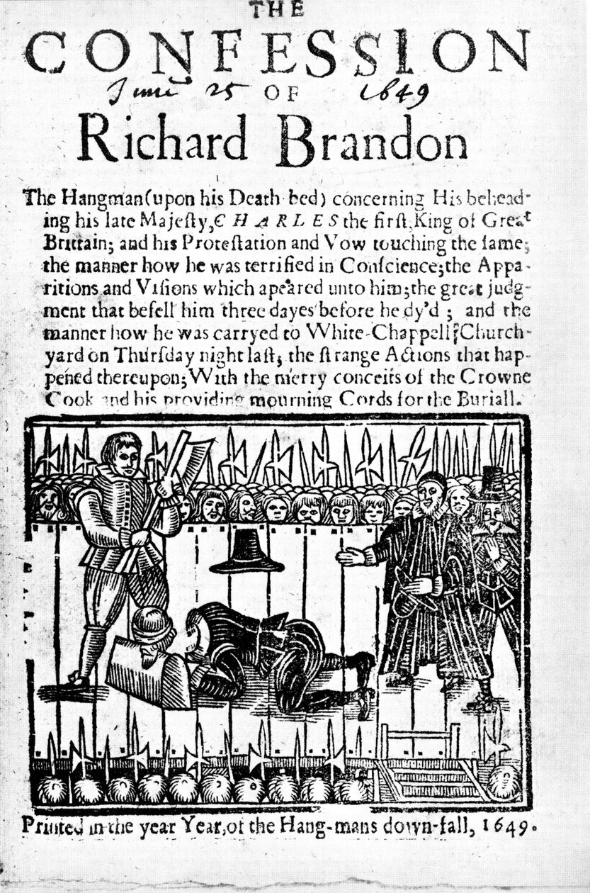 De bekentenis van Richard Brandon, 1649 door Unbekannt