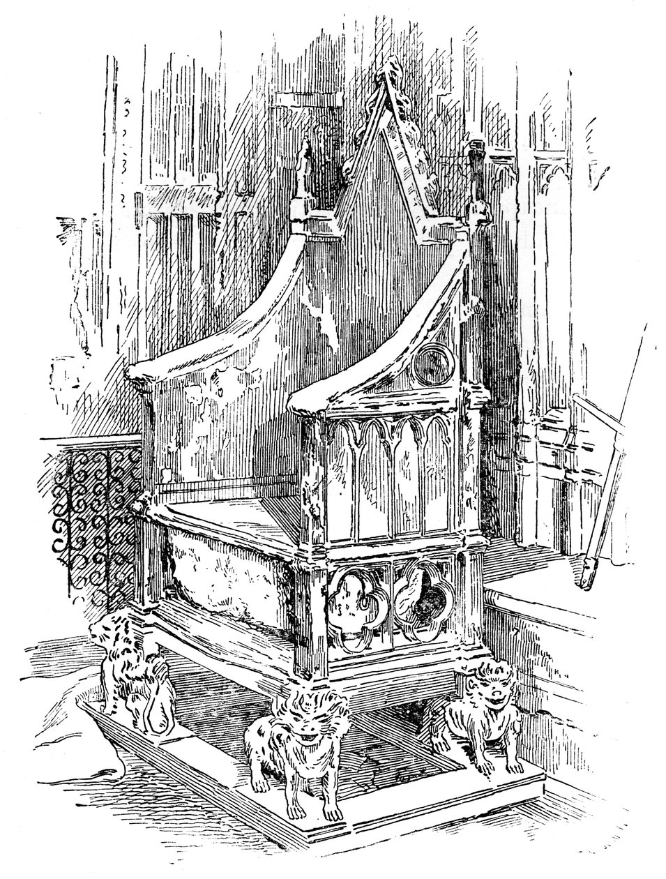 De kroningsstoel, Westminster Abbey, Londen, 1900 door Unbekannt