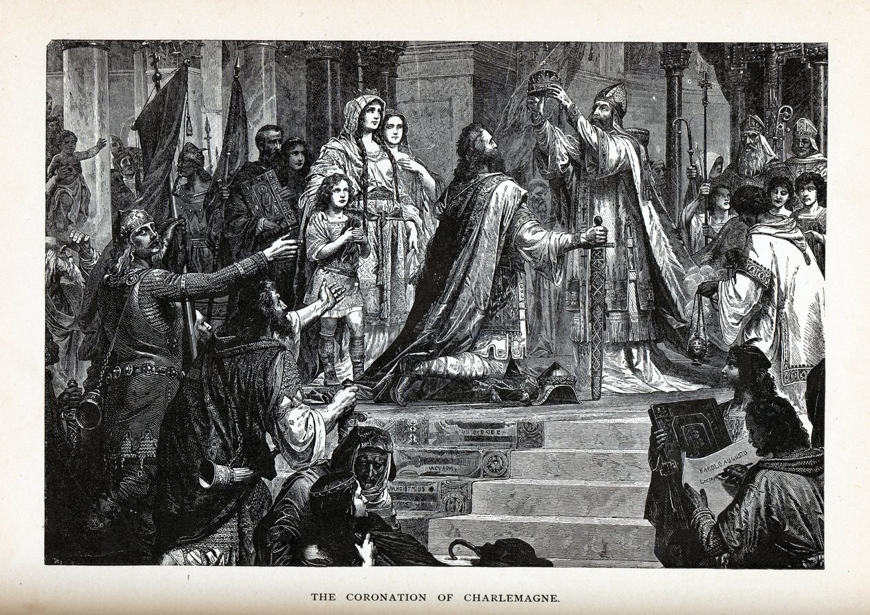 De kroning van Karel de Grote, 1882 door Unbekannt
