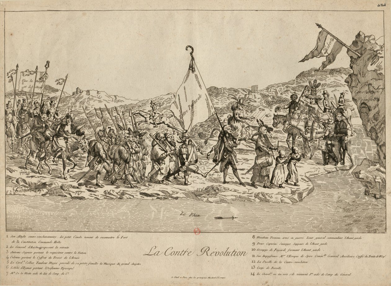 De contrarevolutie, 1791 door Unbekannt