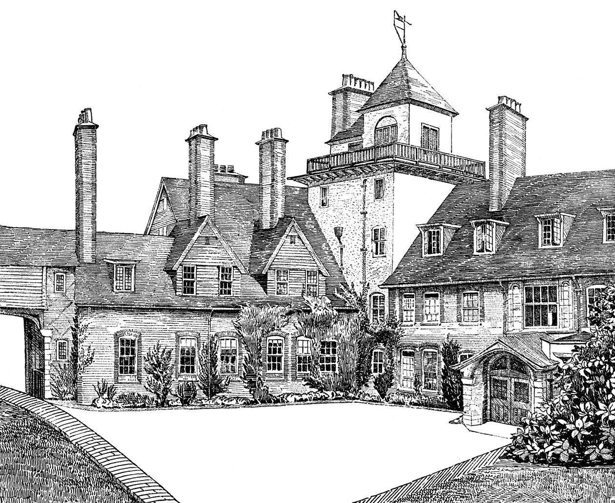 De binnenplaats, Standen, East Grinstead door Unbekannt