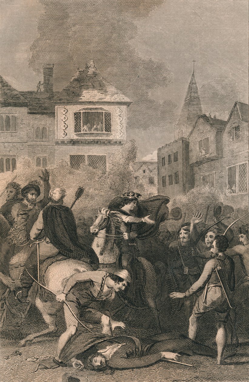 De dood van Wat Tyler, 1381, 19e eeuw door Unbekannt