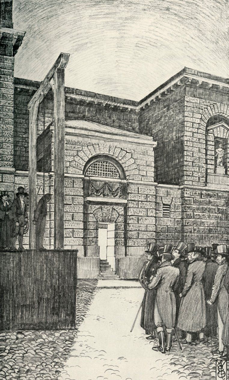 Deur van de schuldenaars, Newgate Prison, Londen, in 1821, 1938 door Unbekannt