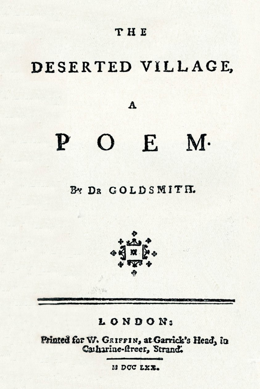 Het Verlaten Dorp, Een Gedicht, c1770 door Unbekannt