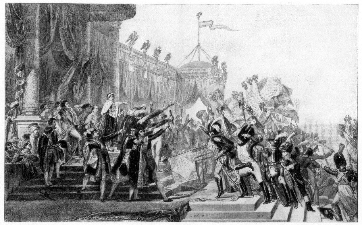 De verdeling van de adelaarsstandaarden, 5 december 1804, 1808-1810, 1900 door Unbekannt