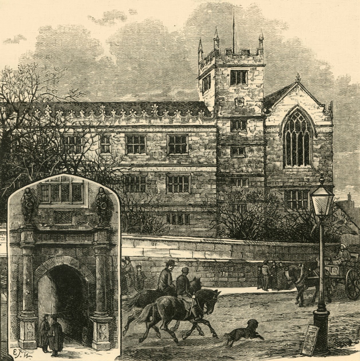 De Deur. De Oude Grammatica School, 1898 door Unbekannt