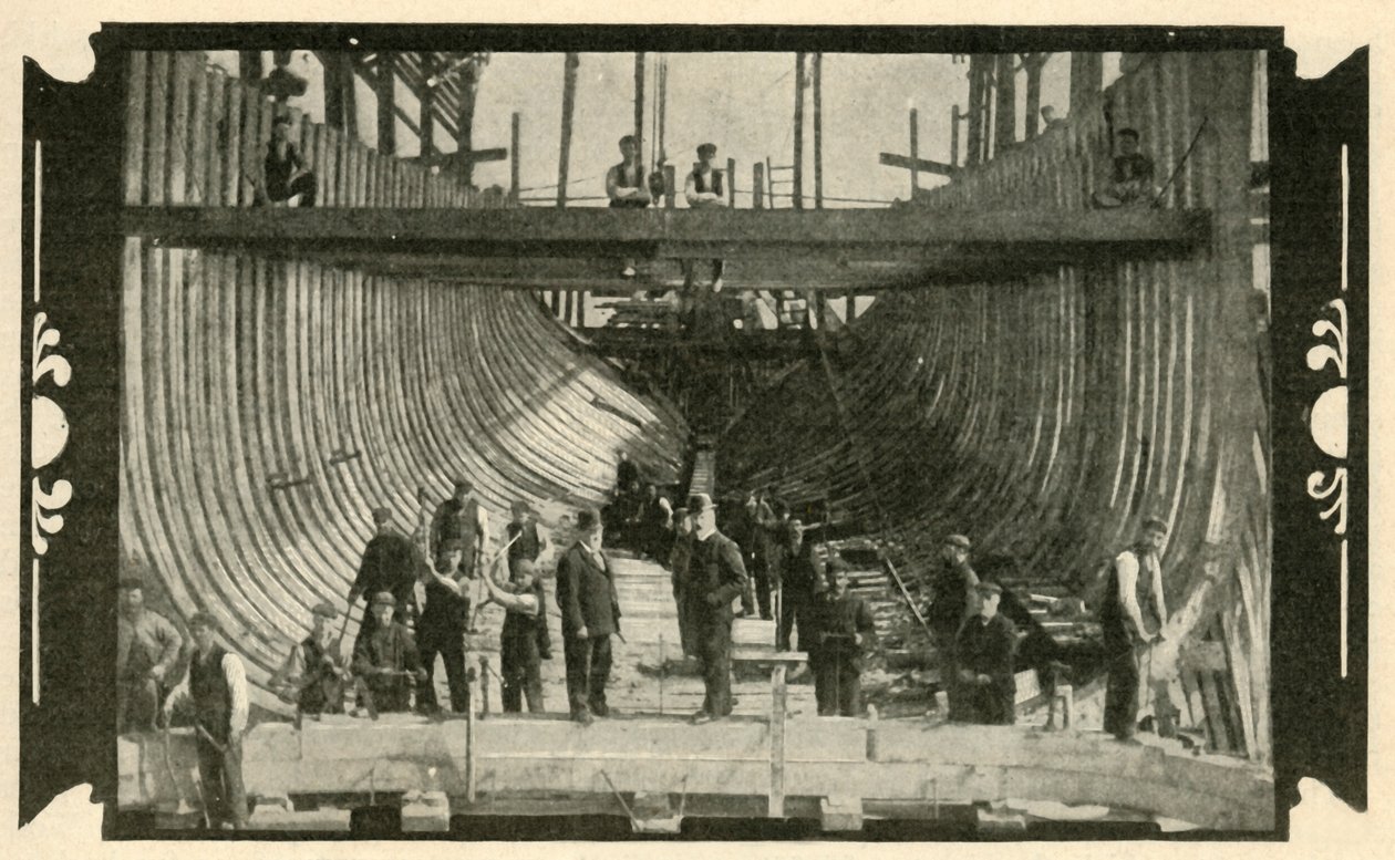 Het Engelse Schip, Discovery, In Aanbouw, 1901 door Unbekannt