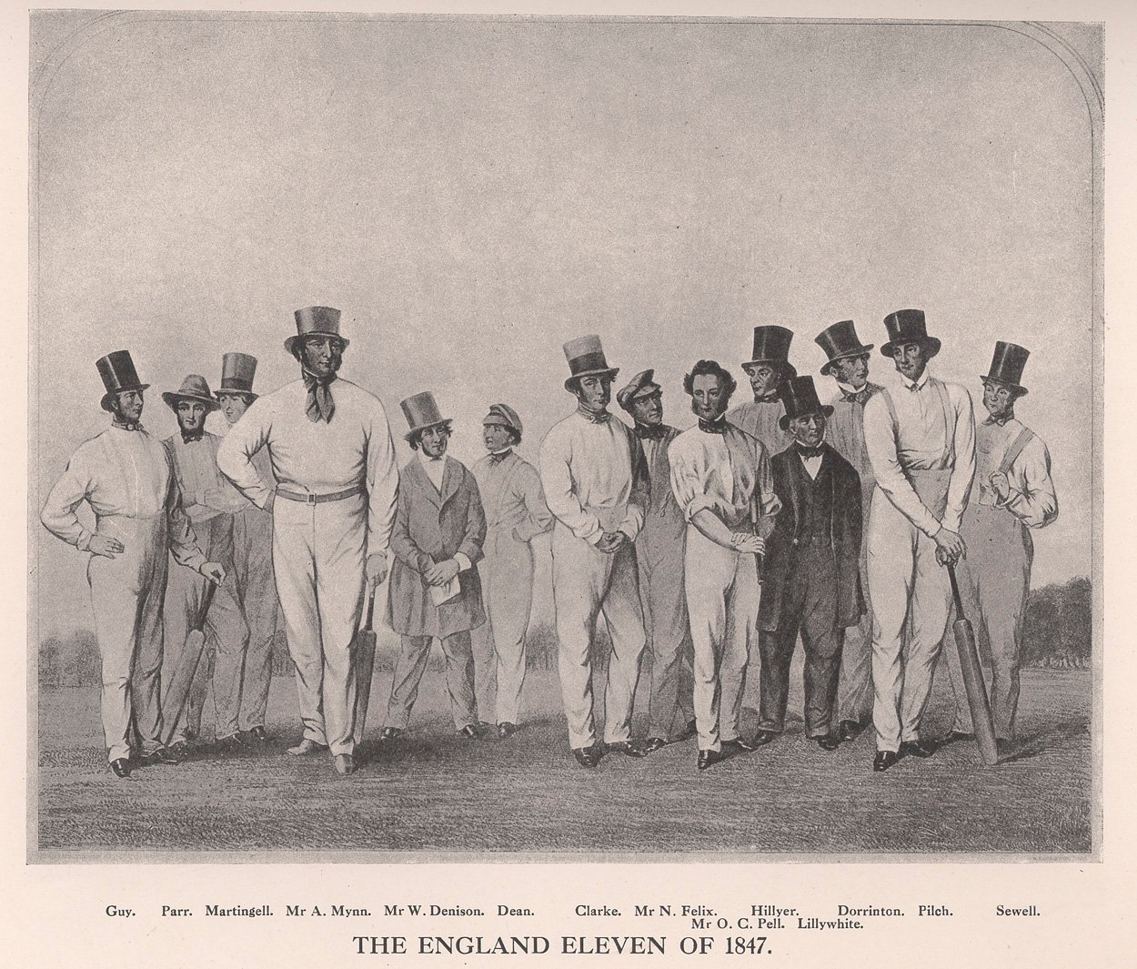 Het Engelse cricketelftal van 1846, 1912 door Unbekannt