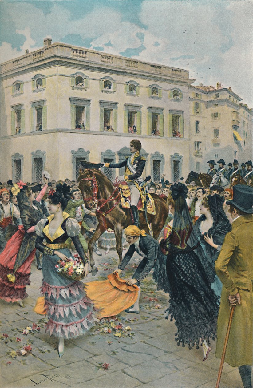 De intocht van Ferdinand in Madrid, 23 maart 1808 door Unbekannt