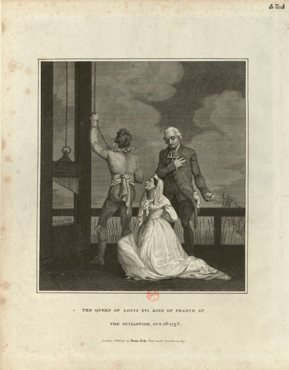 De executie van Marie Antoinette op 16 oktober 1793, 1815 door Unbekannt