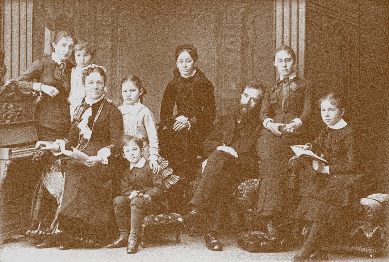 De familie van de verzamelaar, mecenas en oprichter van de galerie Pavel Tretyakov door Unbekannt