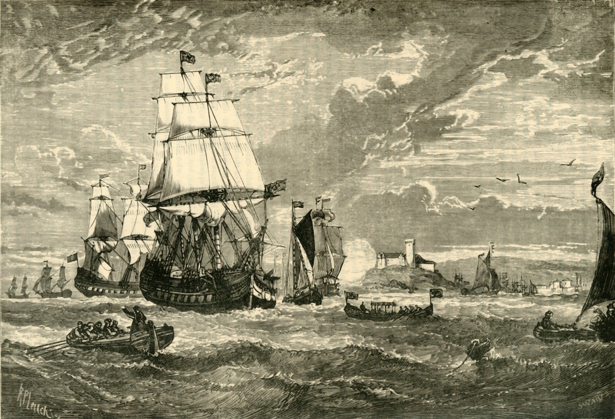 De eerste vloot van de Oost-Indische Compagnie vertrekt uit Woolwich, 1601, 1890 door Unbekannt