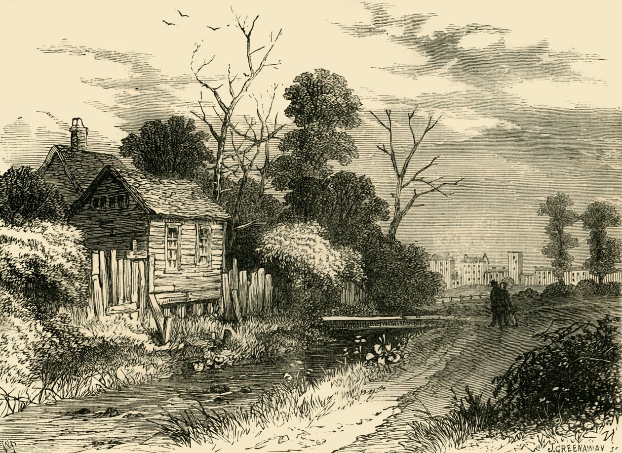 De Fleet-rivier, nabij St. Pancras, 1825, ca. 1876 door Unbekannt