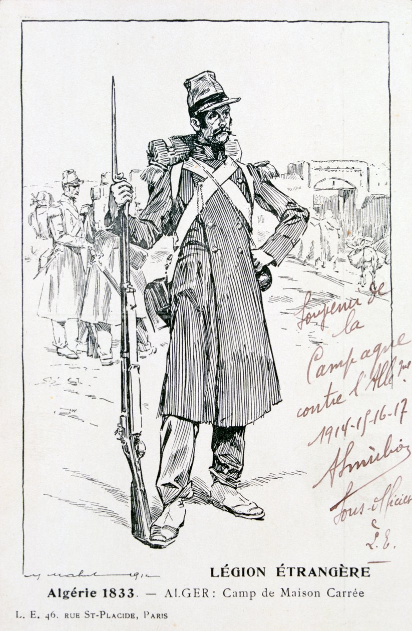 Het Franse Vreemdelingenlegioen, Maison Carrée, Algerije, 1833 door Unbekannt
