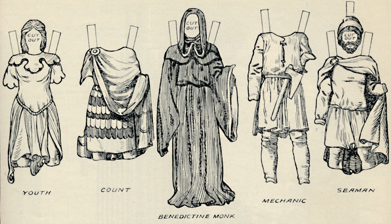 De Galerij van Britse Kostuums: De Kleding die Mensen Droegen in de Normandische Tijd, c1934 door Unbekannt