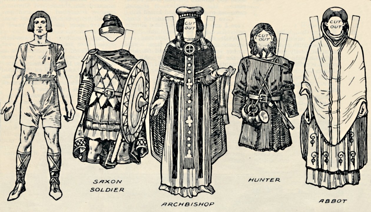 De Galerij van Britse Kostuums: De Kleding van Denen en Latere Angelsaksen, ca. 1934 door Unbekannt
