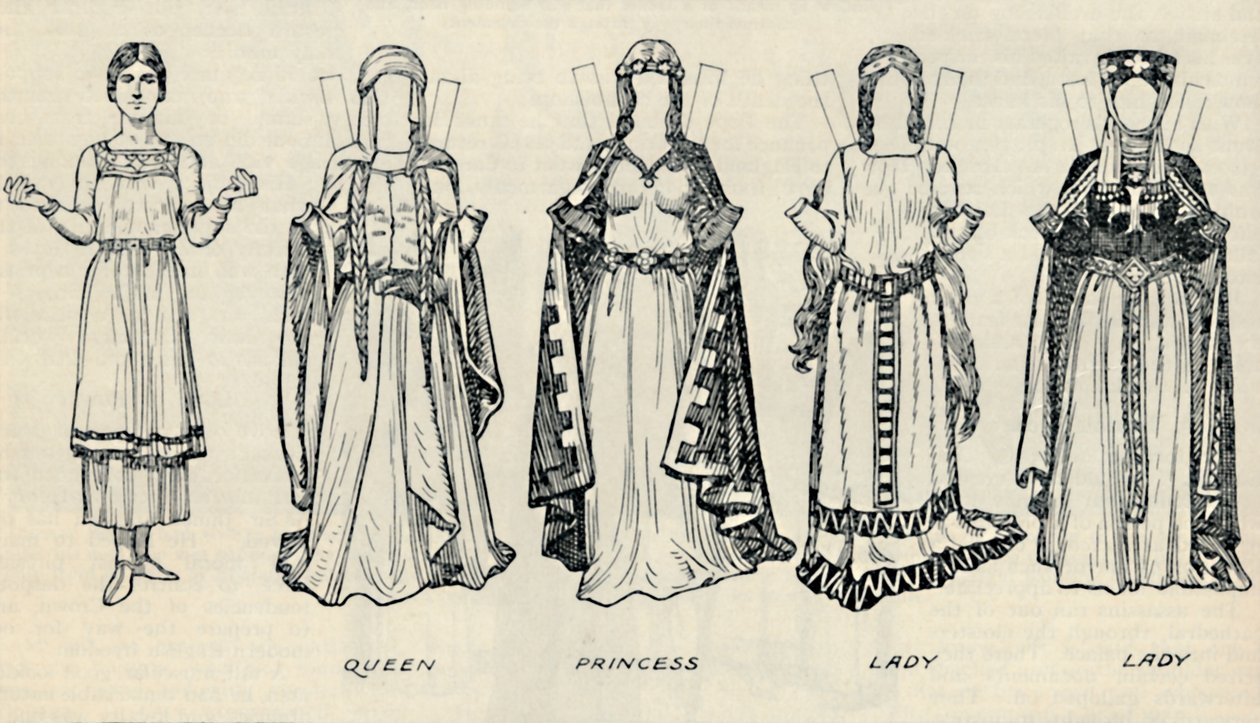 De Galerij van Britse Kostuums: Soorten Kleding in de Vroege Plantagenettijd, c1934 door Unbekannt