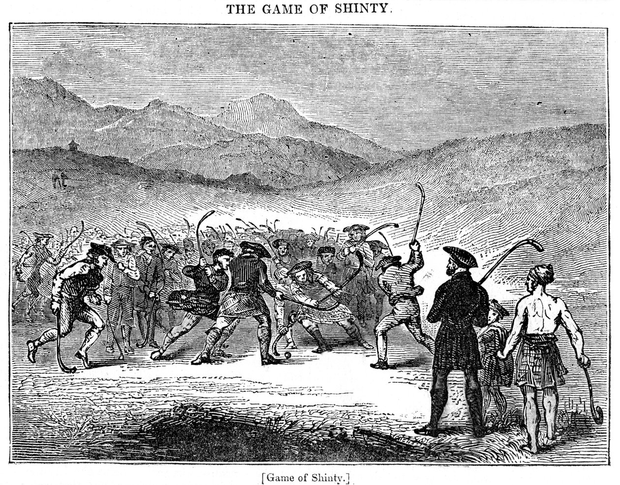 Het spel van Shinty door Unbekannt