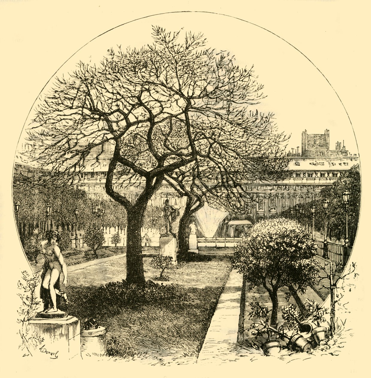 De Tuinen van het Palais Royal, Parijs, 1890 door Unbekannt