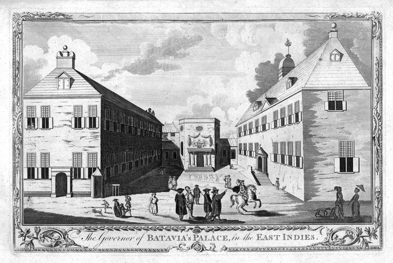 Het paleis van de gouverneur van Batavia, in de Oost-Indië door Unbekannt