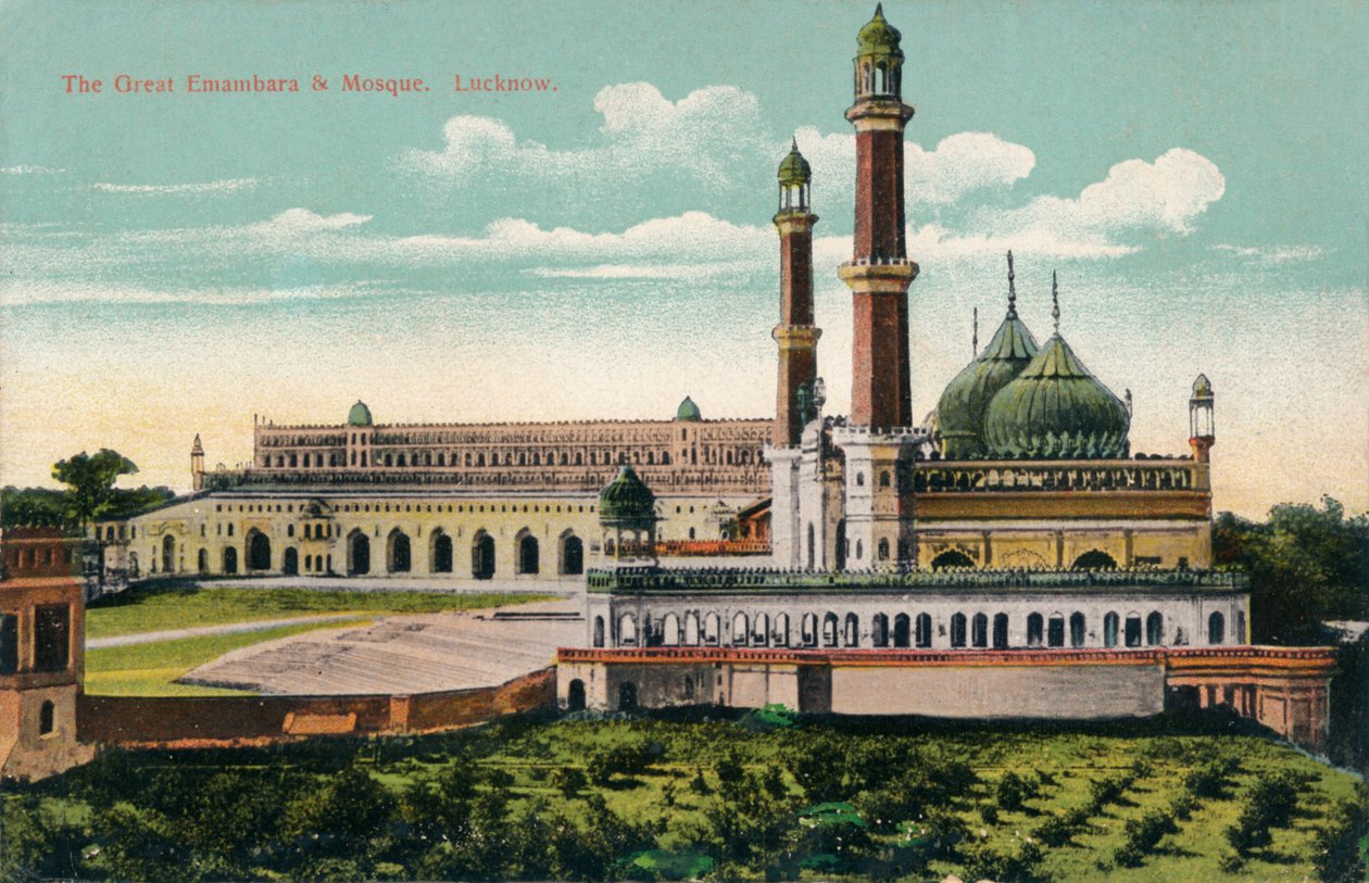 De Grote Embambara & Moskee. Lucknow, c1900 door Unbekannt