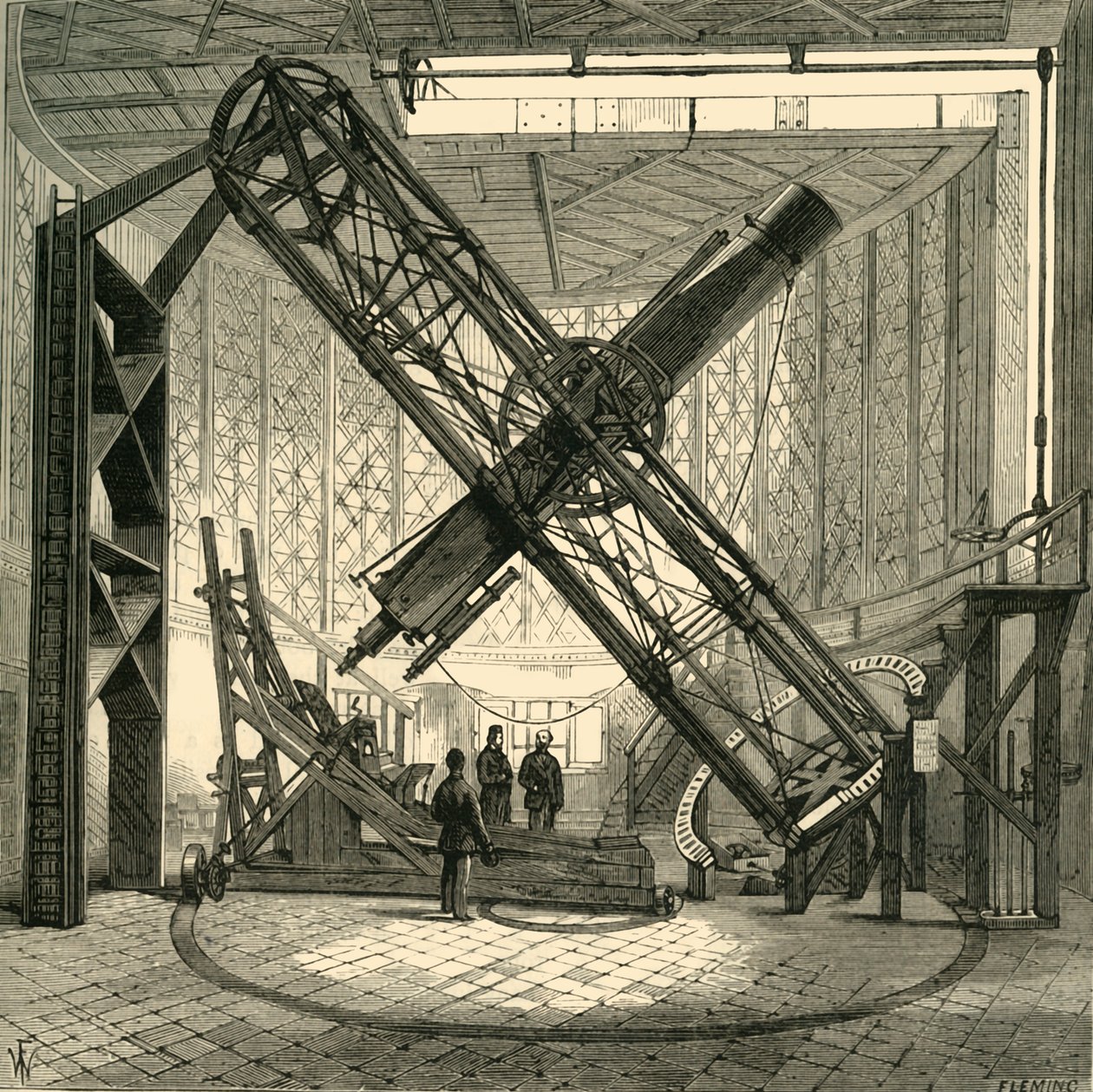 De Grote Equatoriale Telescoop in de Koepel, Greenwich Observatorium, ca. 1878 door Unbekannt