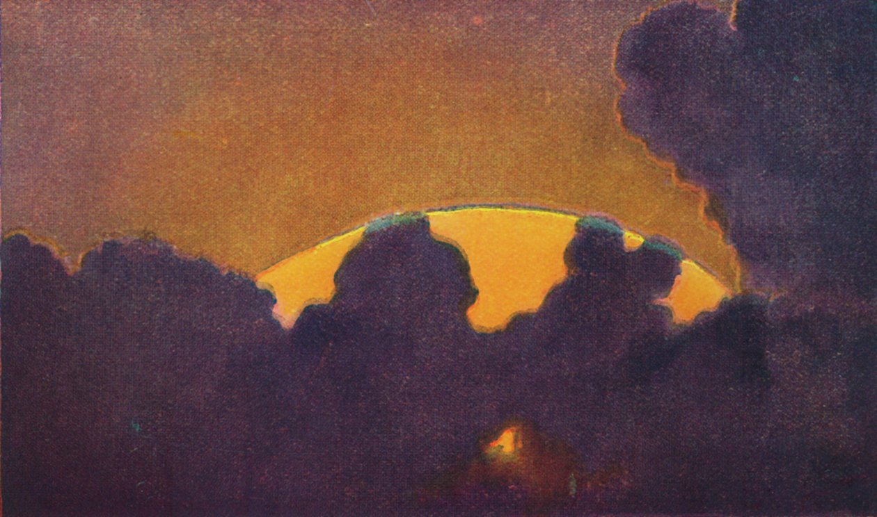 De Groene Flits bij Zonsondergang, Zeldzaamste Prismatische Kleur Gebroken door de Atmosfeer, c1935 door Unbekannt
