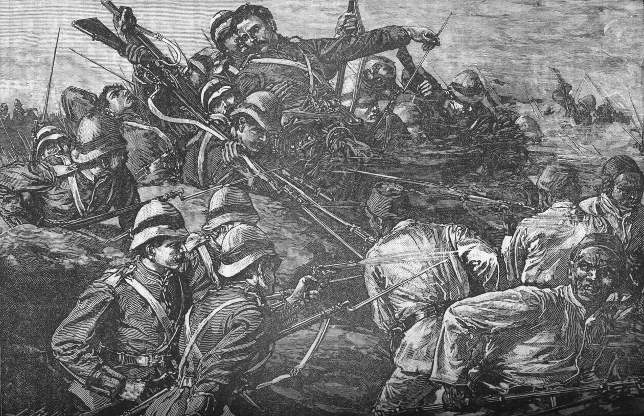 De Highland Brigade bestormt de loopgraven bij Tel-El-Kebir, c1882 door Unbekannt