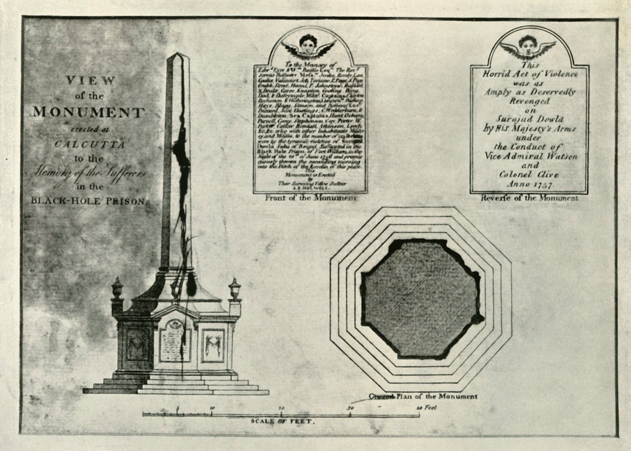 Het Holwell-monument door Unbekannt