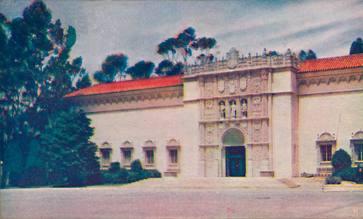 De imposante ingang van de Schone Kunsten Galerie, ca. 1935 door Unbekannt