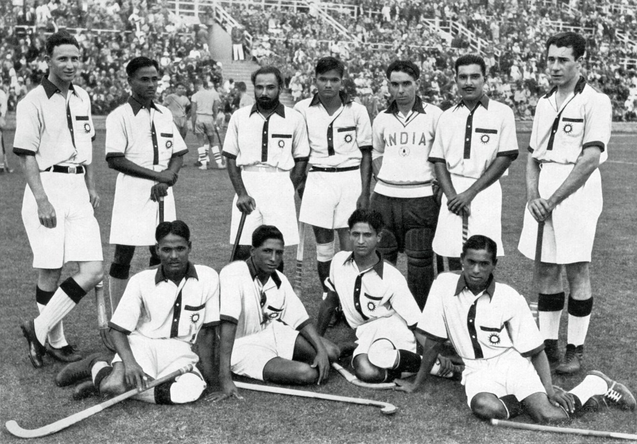 Het Indiase hockeyteam, gouden medaillewinnaars, Berlijnse Olympische Spelen, 1936 door Unbekannt