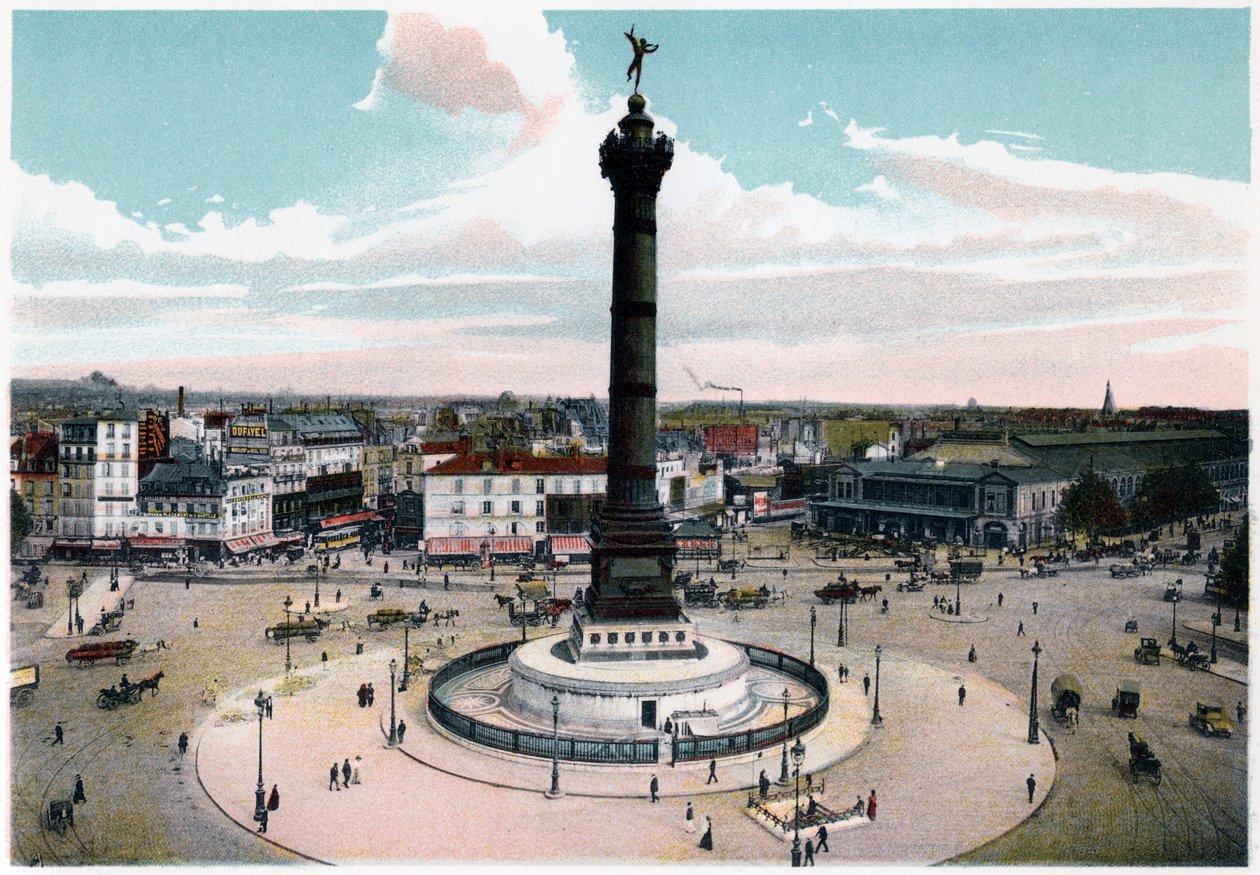 De Julizuil op de Place de la Bastille, Parijs door Unbekannt