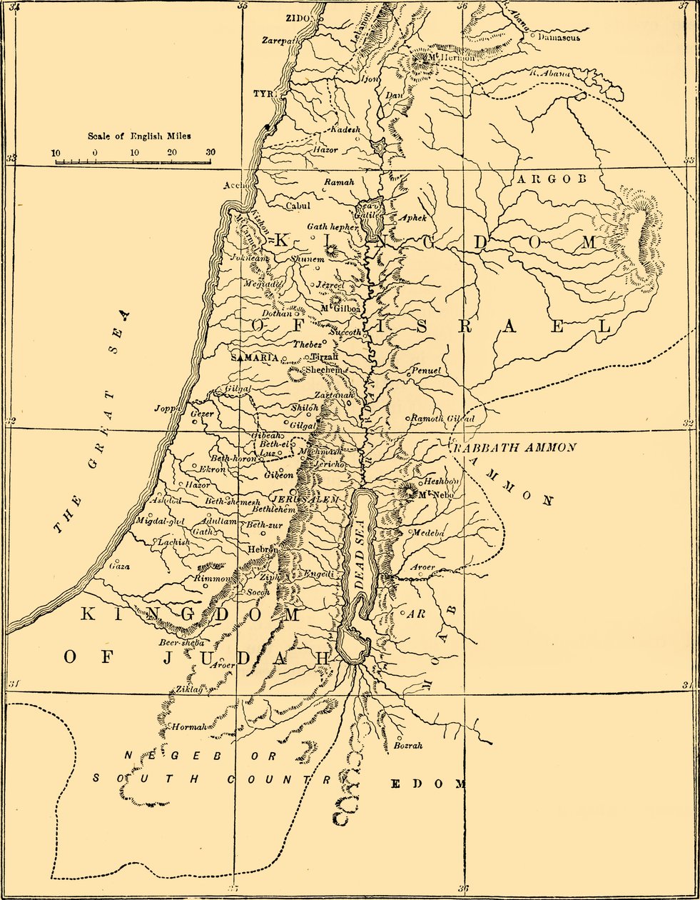 De koninkrijken van Juda en Israël, 1890 door Unbekannt