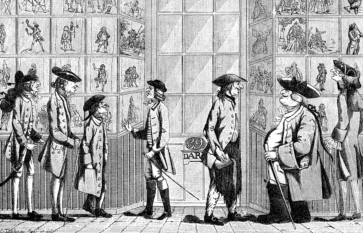 De Macaroni Prentwinkel, 1772 door Unbekannt