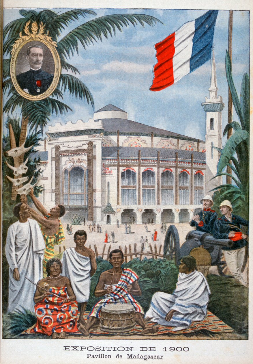 Het Madagaskische paviljoen op de Wereldtentoonstelling van 1900, Parijs, 1900 door Unbekannt
