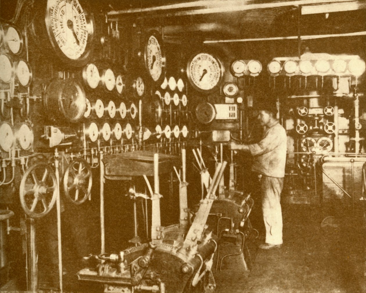 Het Hoofdplatform van de Hoofdmotor van de Aquitania, ca. 1930 door Unbekannt
