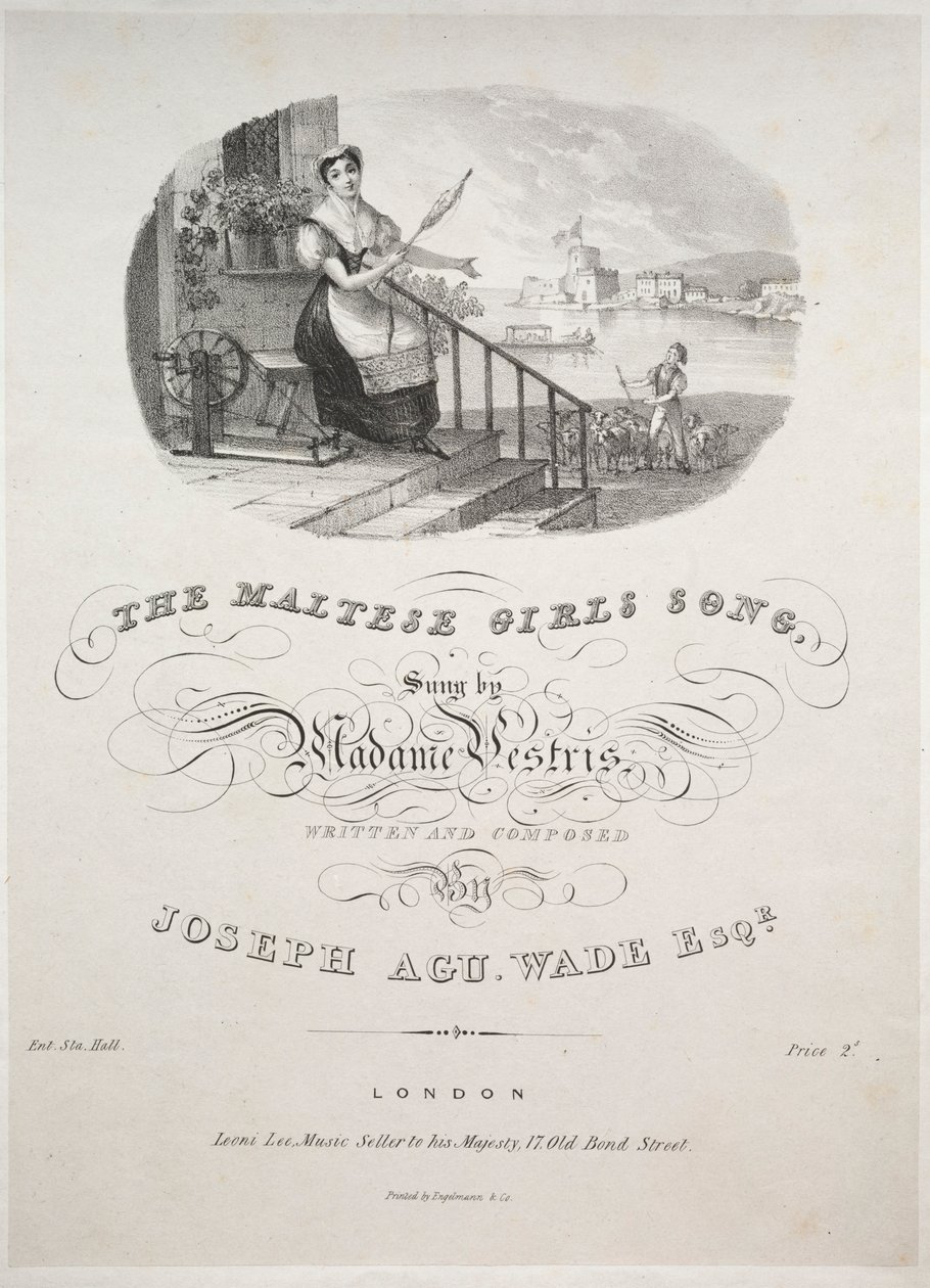 Het lied van de Maltese meisjes, 1800s door Unbekannt