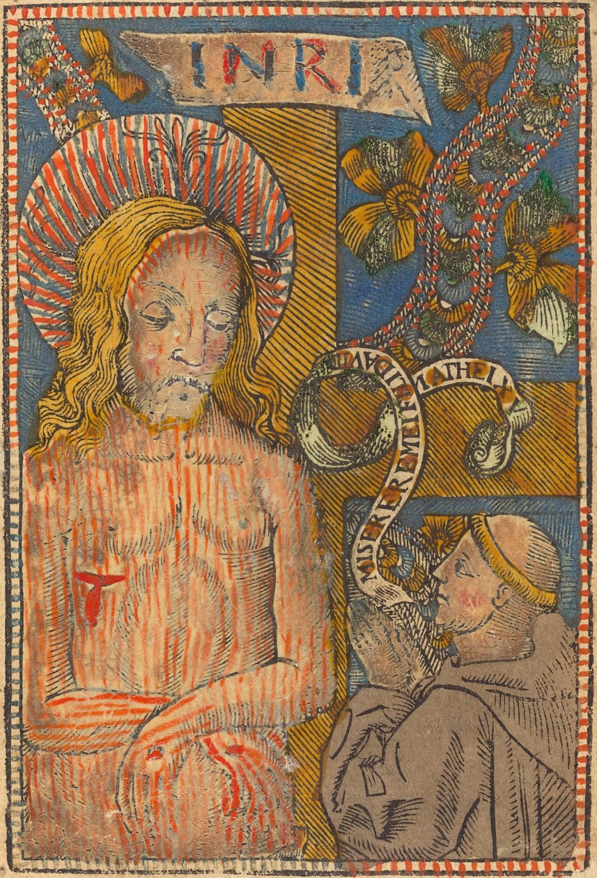 De Man van Smarten met een Franciscaner, 1490-1500 door Unbekannt