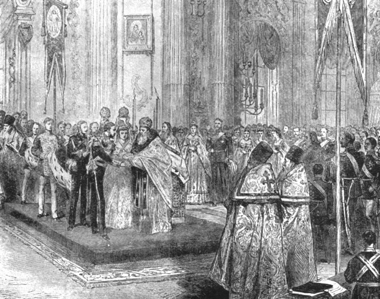 Het Huwelijk van de Hertog van Edinburgh met de Groothertogin Marie Alexandrovna door Unbekannt