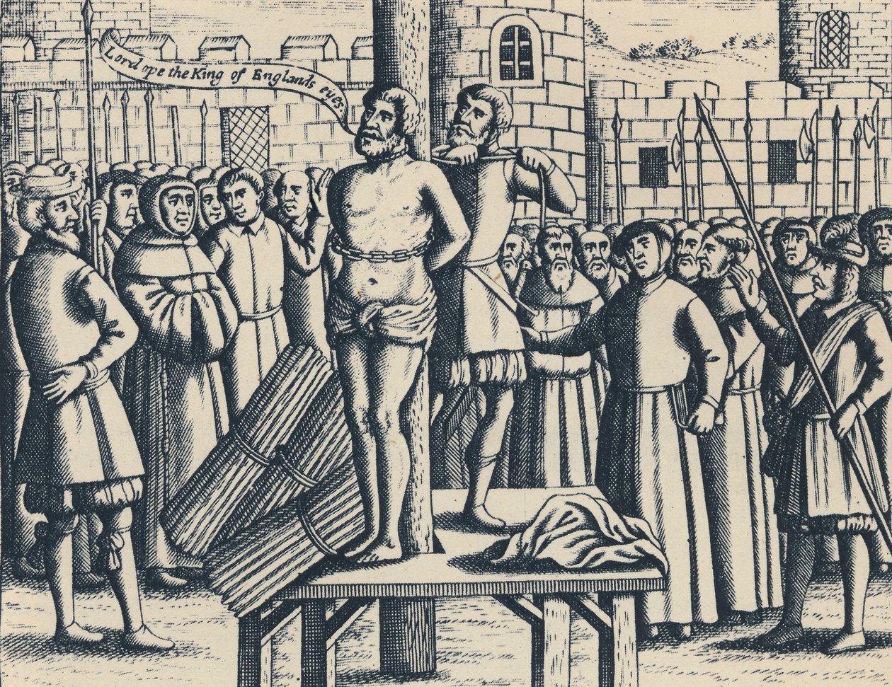 Het martelaarschap van meester William Tindall in Vlaanderen bij kasteel Vilvord, 1563, 1947 door Unbekannt