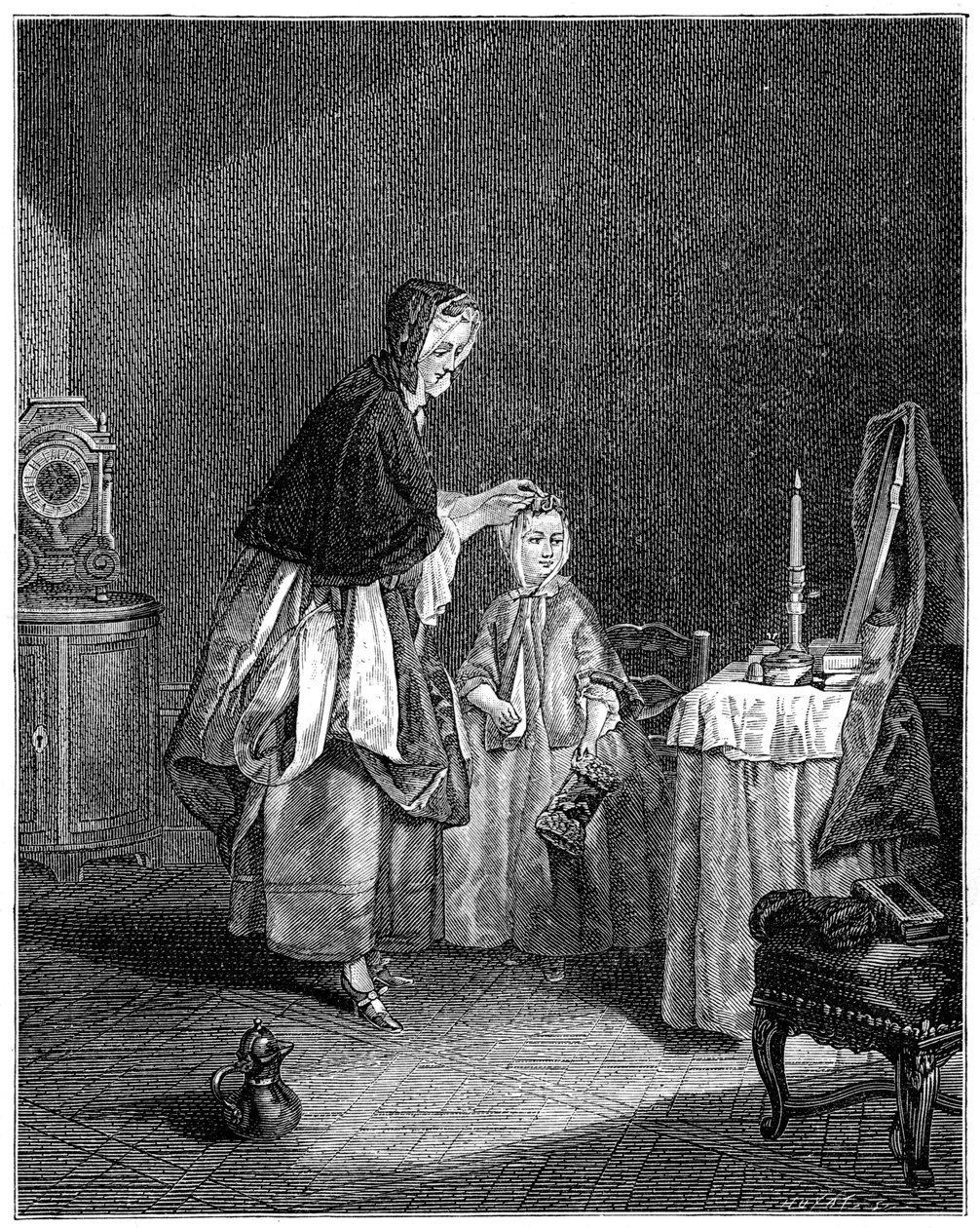 De ochtendtoilette, 1885 door Unbekannt
