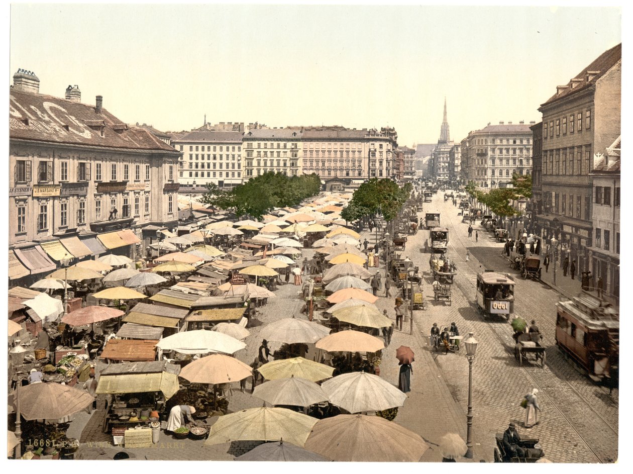 De Naschmarkt, Wenen door Unbekannt