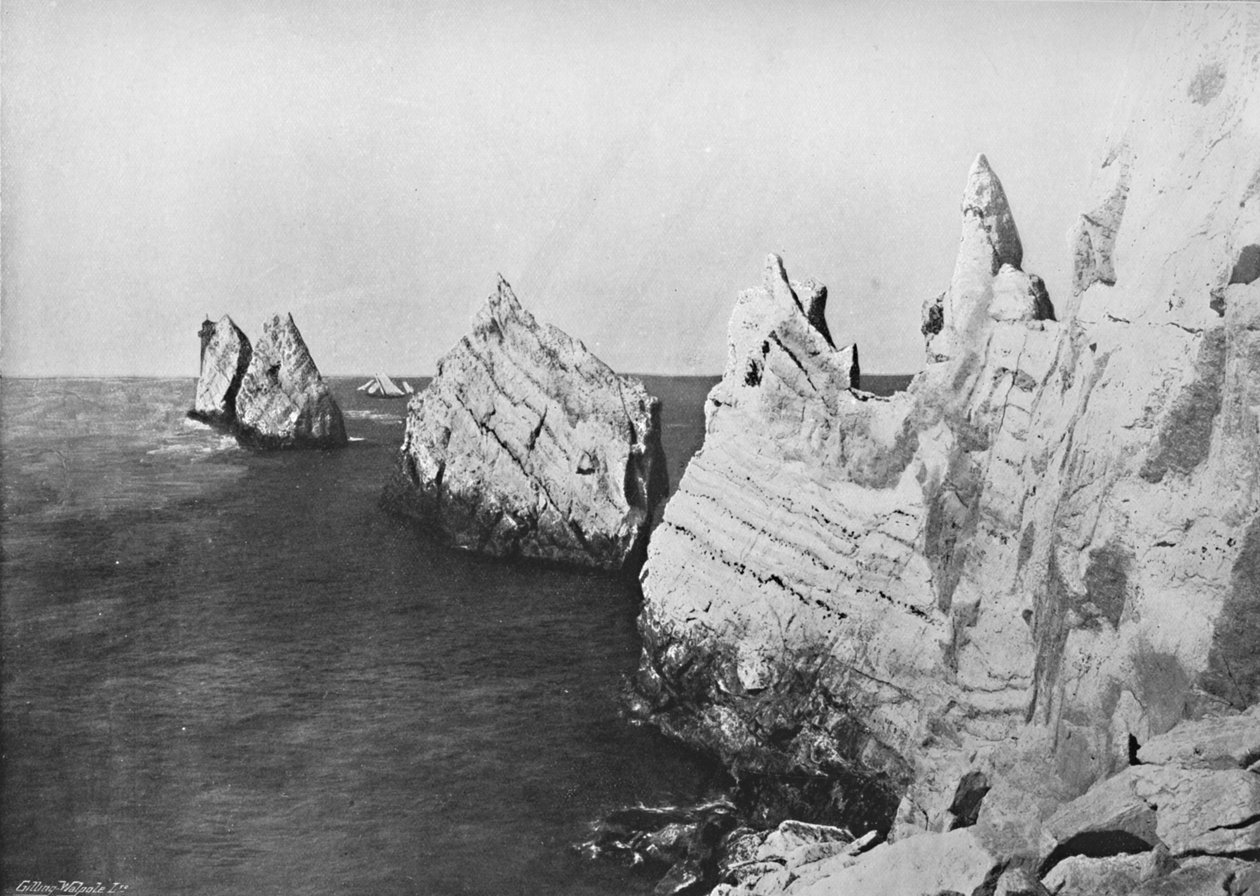 The Needles - Algemeen uitzicht, met de vuurtoren door Unbekannt