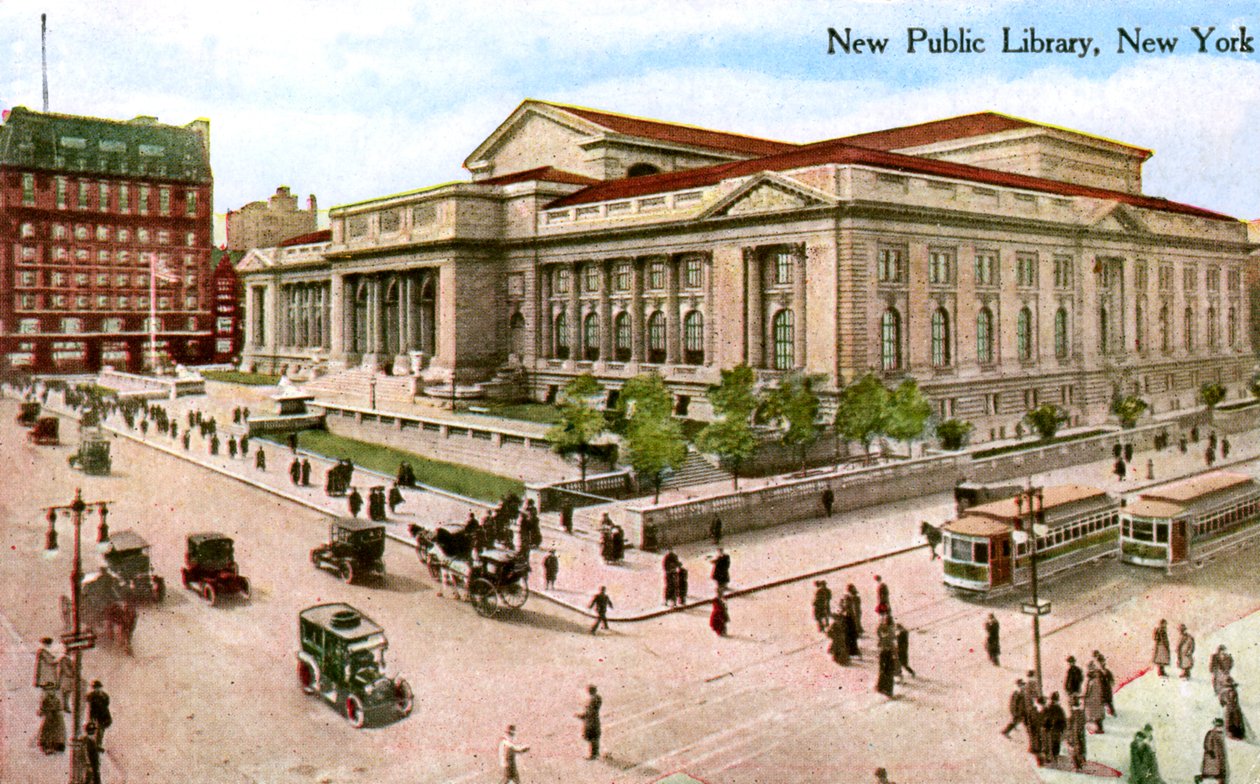 De nieuwe openbare bibliotheek, New York, VS, 1910 door Unbekannt