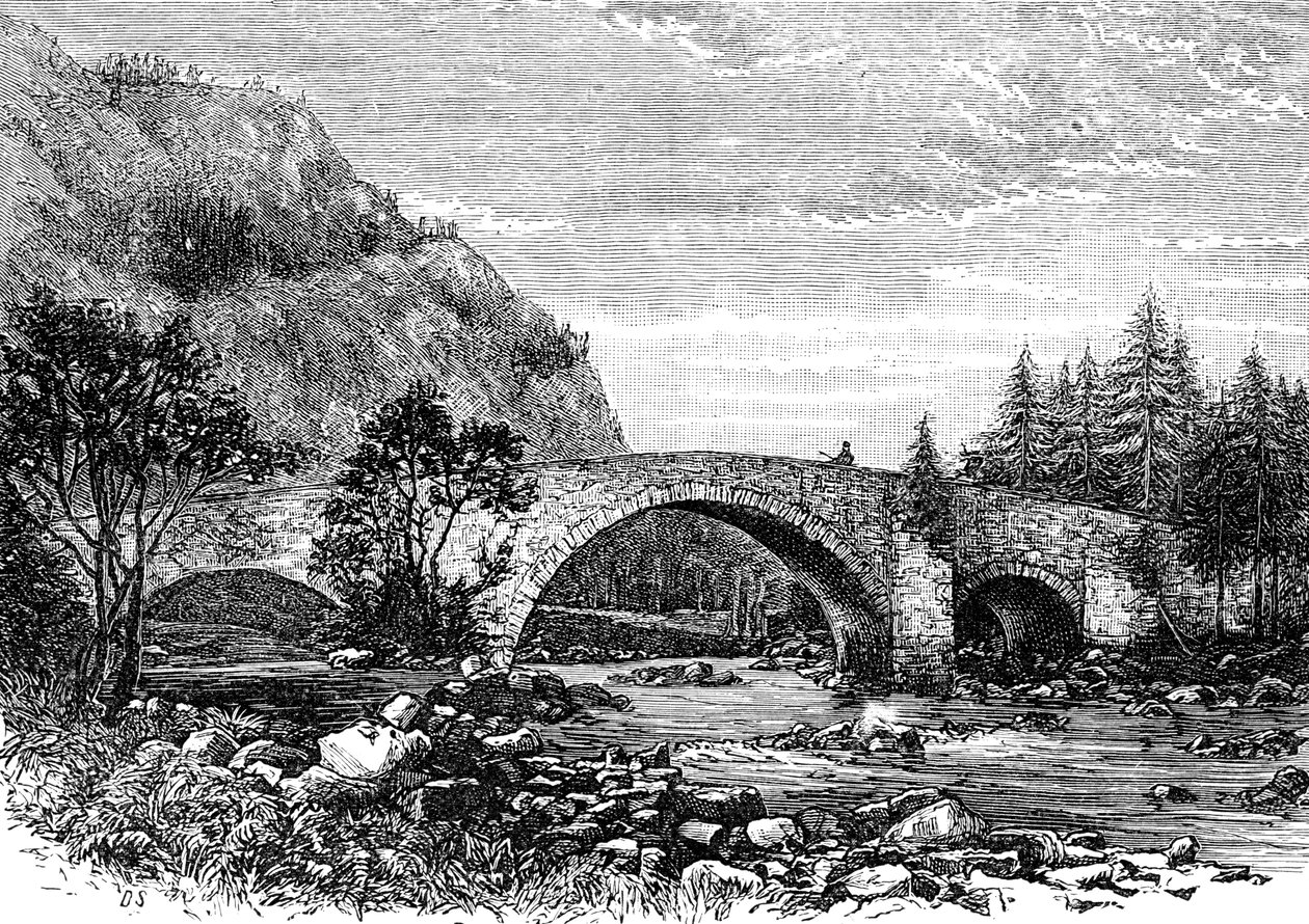 De Oude Brug, Invercauld, Schotland door Unbekannt