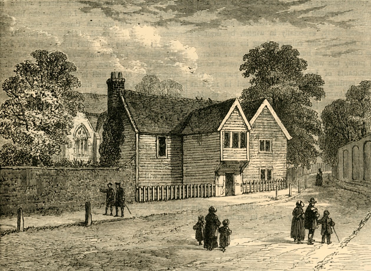 Het Oude Pastorie, Stoke Newington, in 1858, c1876 door Unbekannt