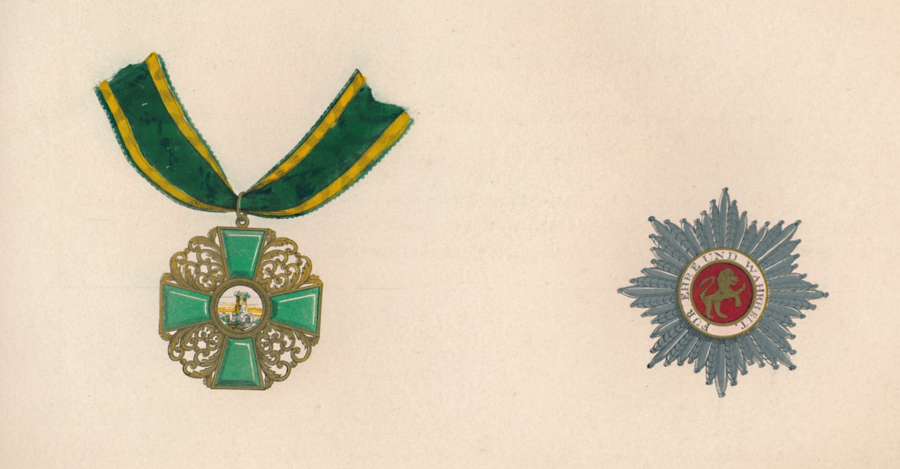 De Orde van de Leeuw van Baden Gouden Leeuw van Daringen, 19e eeuw door Unbekannt